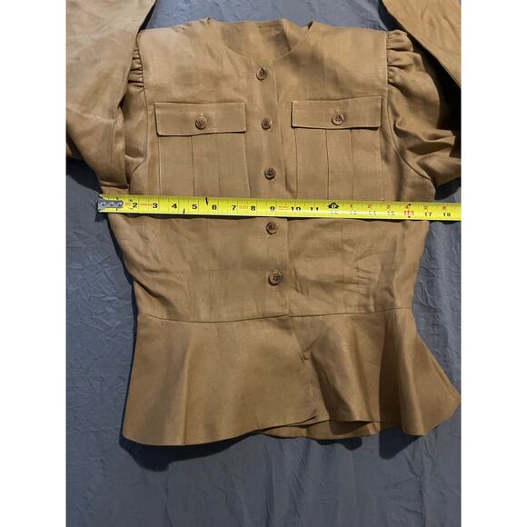 Gloria Sachs NY Vintage 100% Linen Blazer Peplum Jacket Size 8 USA - Picture 7 of 8